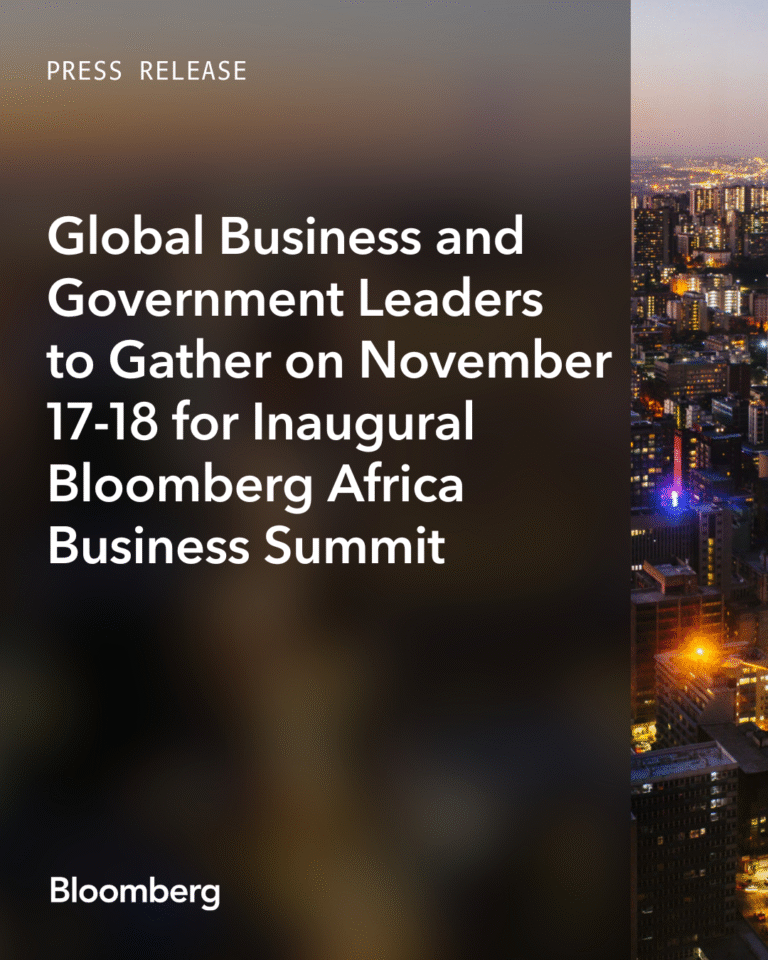 Global business and government leaders gather for the first Bloomberg Africa Business Summit on November 17-18 | Press